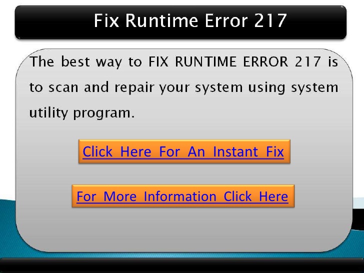runtime error 217 windows 10